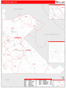 St. Francois County, MO Digital Map Red Line Style